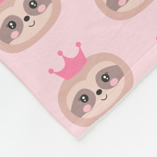 Niedliche rosa Sloth-Prinzessin Blanket Fleecedecke (Ecke)