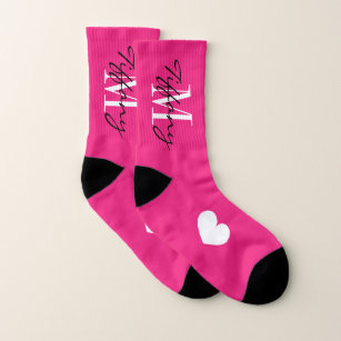 Niedliche Rosa-Sportsocken für Frauen in Monogramm Socken