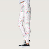 Niedliche Rosa Sterne Regenbogenwomen Leggings (Links)
