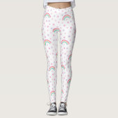 Niedliche Rosa Sterne Regenbogenwomen Leggings (Vorderseite)