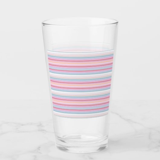 Niedliche, rosa Streifen Glas (Vorderseite)