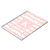 Niedliche rosa Streifen Goldpunktmuster eines Mono Notizblock (Linke Seite)