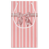 Niedliche rosa Streifen Hübsche Bow Custom Kleine  Geschenktüte (Rückseite)