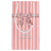 Niedliche rosa Streifen Hübsche Bow Custom Kleine  Geschenktüte (Vorderseite)