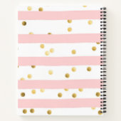 Niedliche rosa Streifen und Punkte mit Namen Notizblock (Rückseite)