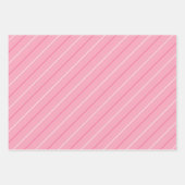 Niedliche Rosa Stripe Collection Girl Decoupage Geschenkpapier Set (Vorderseite)