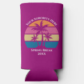 Niedliche rosa Studentinnenverbindung Spring Break Selters Dosenkühler (Rückseite)