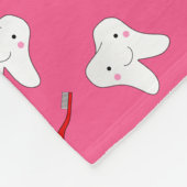 Niedliche rosa toothburshes und Zahnmuster Fleecedecke (Ecke)