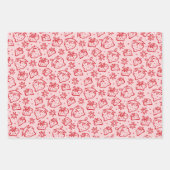 Niedliche Rosa Umwälzungen und Erdbeeren Geschenkpapier Set (Vorderseite 2)