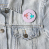 Niedliche Rosa und Blaue Liebesvögel Button (Beispiel)