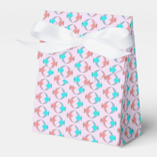 Niedliche Rosa und Blaue Liebesvögel Geschenkschachtel