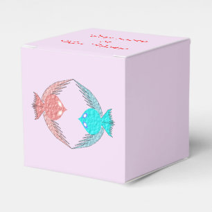 Niedliche Rosa und Blaue Liebesvögel Personalisier Geschenkschachtel