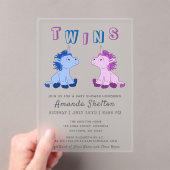 Niedliche Rosa- und Blautondusche Acryleinladungen (Insitu (Handheld))