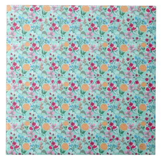 Niedliche Rosa- und Blautöne Fliese (Vorderseite)