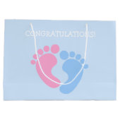 Niedliche Rosa- und Blautöne Große Geschenktüte (Rückseite)