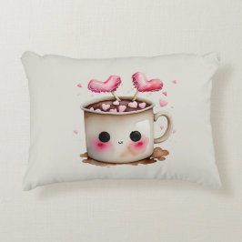 Niedliche Rosa und Creme Wasserfarbe Tasse Dekokissen
