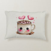 Niedliche Rosa und Creme Wasserfarbe Tasse Dekokissen (Rückseite)