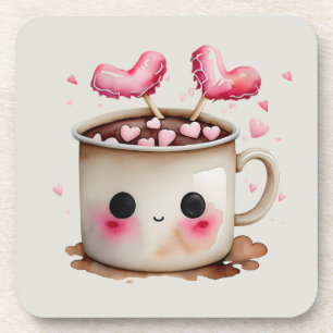 Niedliche Rosa und Creme Wasserfarbe Tasse Getränkeuntersetzer