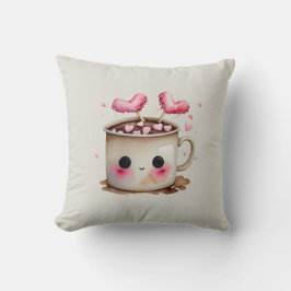 Niedliche Rosa und Creme Wasserfarbe Tasse Kissen