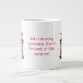 Niedliche rosa und cremefarbene Wasserfarben Heiße Jumbo-Tasse