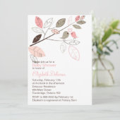 Niedliche Rosa und Grau Lovebirds Frühjahrsdusche Einladung (Stehend Vorderseite)