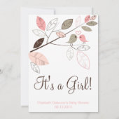 Niedliche Rosa und Grau Lovebirds Frühjahrsdusche Einladung (Rückseite)