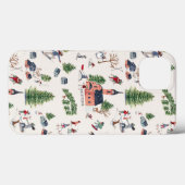 Niedliche rosa und grüne Alpenlodge Skigebiet Apr Case-Mate iPhone Hülle (Rückseite (Horizontal))