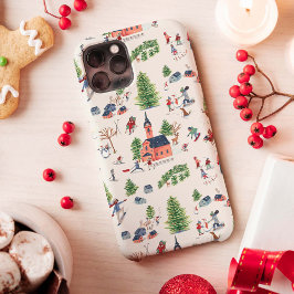 Niedliche rosa und grüne Alpenlodge Skigebiet Apr Case-Mate iPhone Hülle