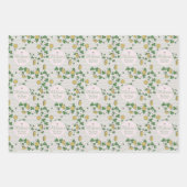 Niedliche Rosa und Grüne Clovers Irische Babydusch Geschenkpapier Set (Vorderseite)