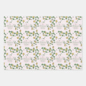 Niedliche Rosa und Grüne Clovers Irische Babydusch Geschenkpapier Set (Vorderseite)