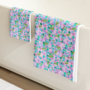Niedliche Rosa und Grüne Frösche und Lily Pads Gir Badhandtuch Set