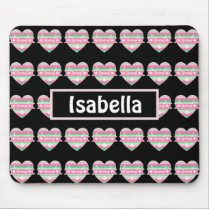 Niedliche rosa und grüne Frühlingshöhe Mousepad