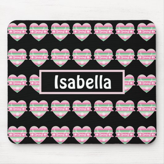 Niedliche rosa und grüne Frühlingshöhe Mousepad (Vorne)