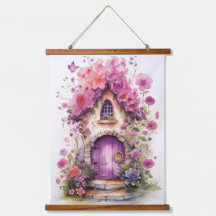 Niedliche rosa und lila Blumenmärchen