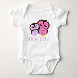 Niedliche rosa und lila Eulen-kleine Schwester Baby Strampler