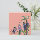 Niedliche Rosa- und Lilac-Wasserfarben-Grüße-Karte (Stehend Vorderseite)