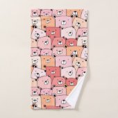 Niedliche Rosa- und Orangenbären Badhandtuch Set (Handtuch)