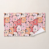 Niedliche Rosa- und Orangenbären Badhandtuch Set (Handtuch)