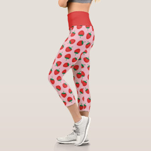 Niedliche Rosa- und Rosenzüchter Capri Leggings