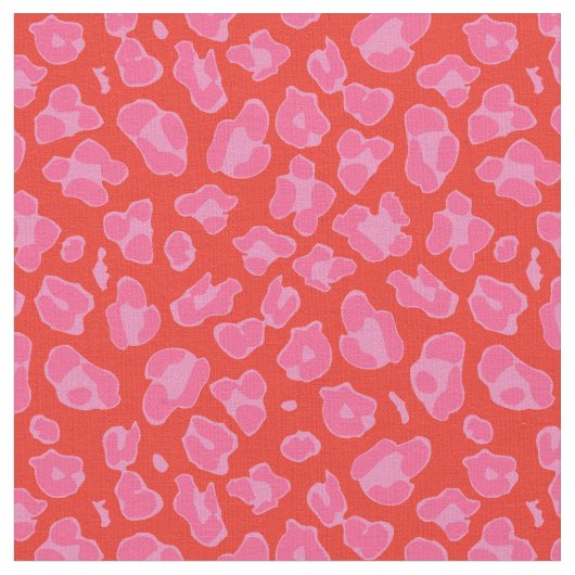 Niedliche Rosa und Rote Leoparden Stoff (Nahaufnahme)
