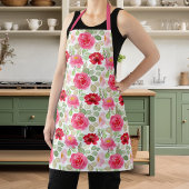 Niedliche rosa und rote Rose Schürze