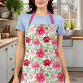 Niedliche rosa und rote Rose Schürze