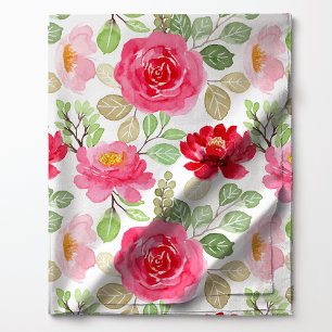 Niedliche rosa und rote Rose Stoff