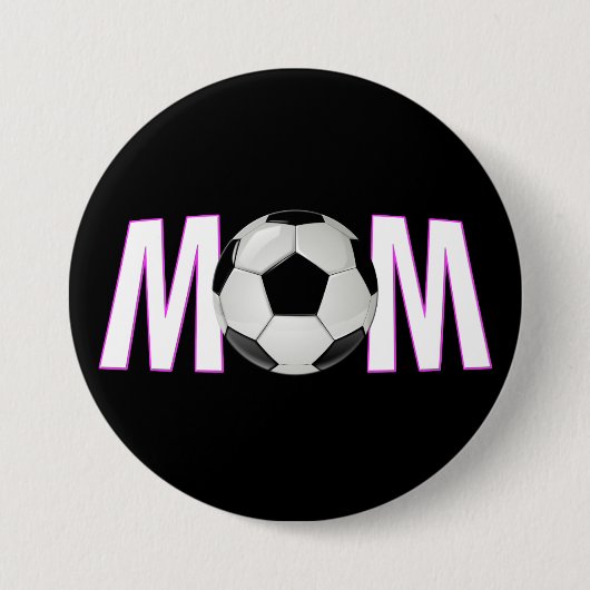 Niedliche Rosa- und Schwarz-Fußball-Mama Button-Bu Button (Vorderseite)
