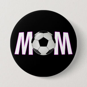 Niedliche Rosa- und Schwarz-Fußball-Mama Button-Bu Button