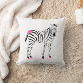 Niedliche Rosa- und Schwarz-Zebra-Girly-Geburtsank Kissen (Decke)