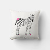 Niedliche Rosa- und Schwarz-Zebra-Girly-Geburtsank Kissen (Vorderseite)