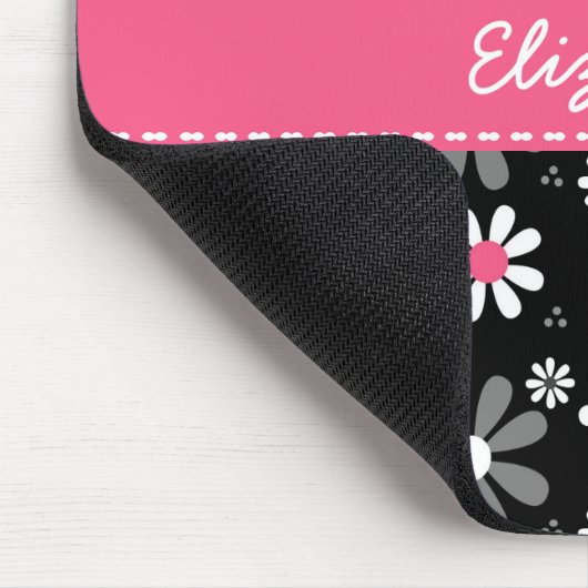 Niedliche rosa und schwarze Girly Mousepad (Ecke)