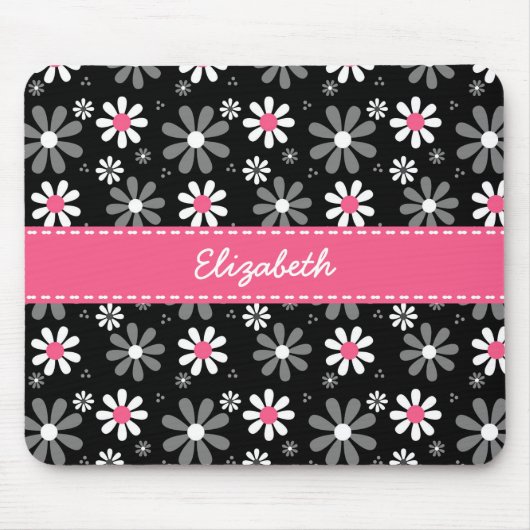 Niedliche rosa und schwarze Girly Mousepad (Vorne)
