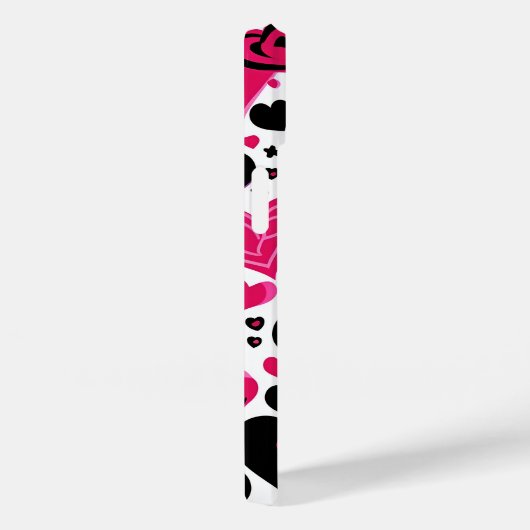 Niedliche rosa und schwarze Herzen Case-Mate iPhone Hülle (Rückseite / Rechts)